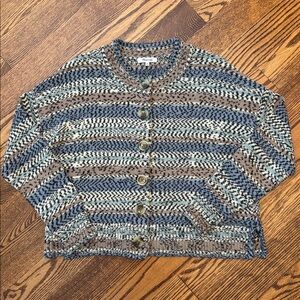 Madewell Broadway Button-Up Cardigan in Stripe.  Size XS.